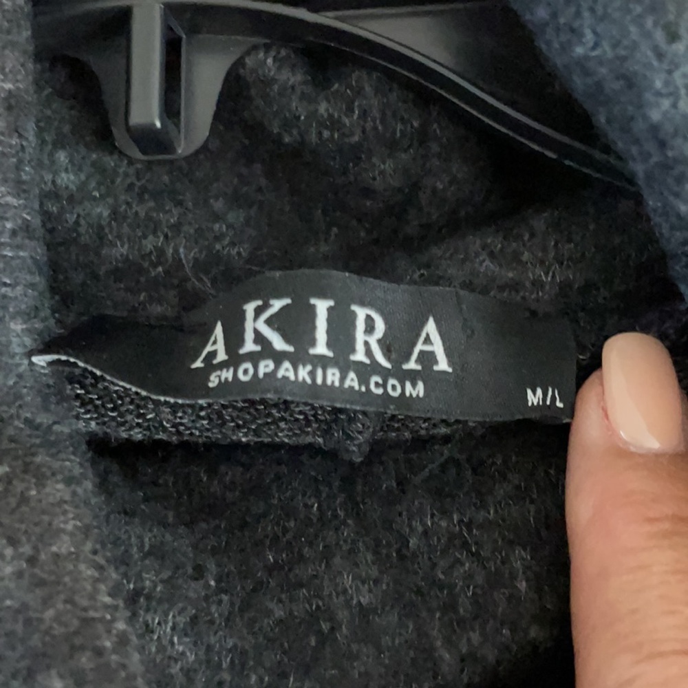 Akira Dark Gray Poncho Style High Low Sweater size M/L - Picture 13 of 14